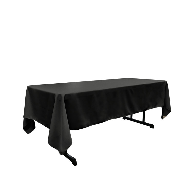 Rectangular Stain-Resistant Polyester Tablecloth - Basics by Wayfair™, Black, 108" x 60"