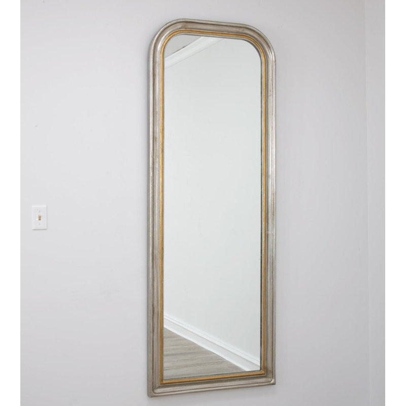 Isla Arch Wall Mirror, Antiqued Silver/Gold