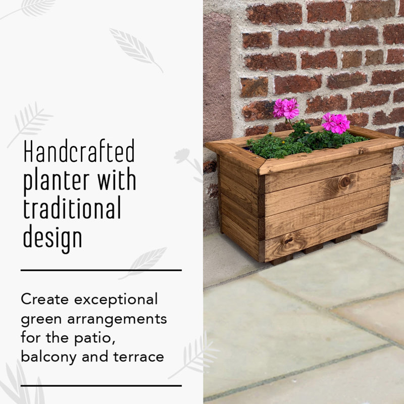 Handmade Wood Planter Box, 31cm H x 57cm W x 33cm D