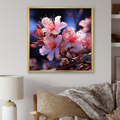 Rhododendron rose, beauté élégante sur toile