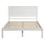 Base de lit plateforme avec tête de lit, support à lattes de bois, aucun sommier requis, lit double, blanc-662203382-662203377