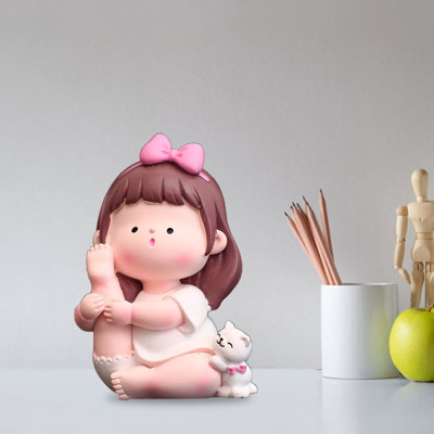Illustration de dessin animé de fille de yoga adorable et jolie décoration à la mode pour voiture de type B
