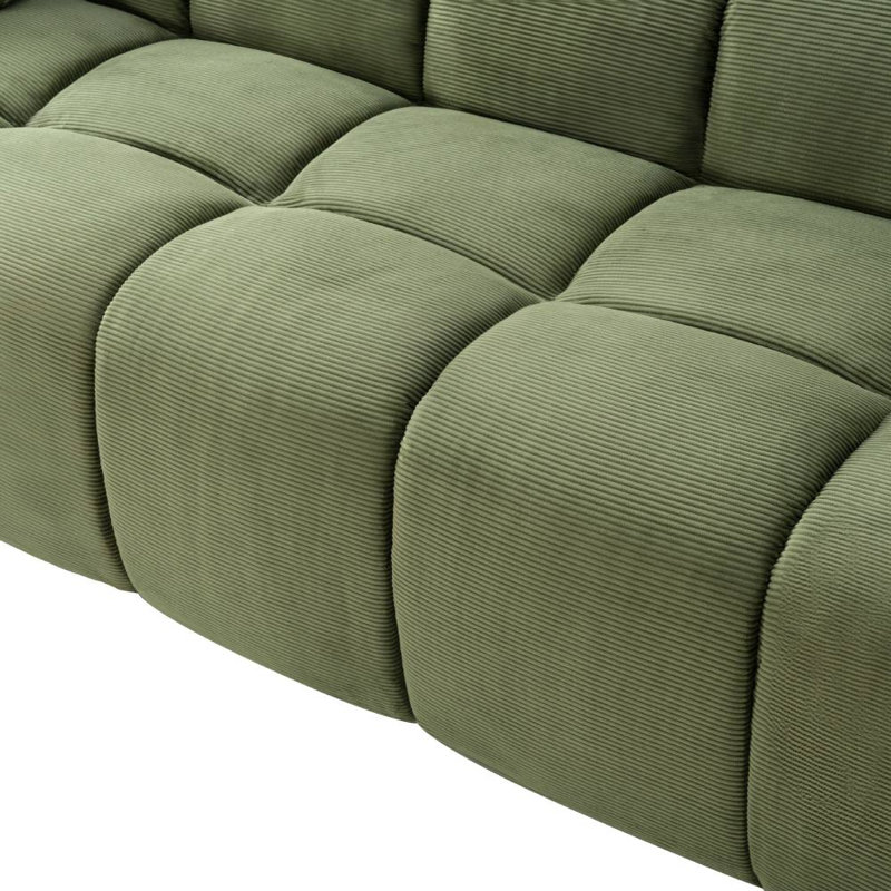 3-Seater Sofa with 2 Pillows (Green)