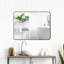 Miroir de chambre rectangulaire en métal noir 24 x 36 pouces - Meuble-lavabo élégant pour salle de bain et salon-2016105025