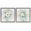Green Toned Floral Bouquets 2 Piece Framed Floater Canvas Set, design by Nan