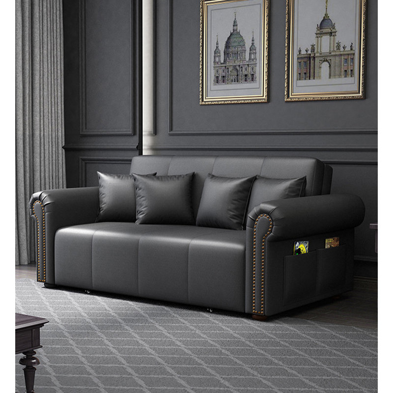 Canapé de salon extensible en cuir ciré American Country Style, H 33,5 po x l 78,7 po x P 37,4 po
