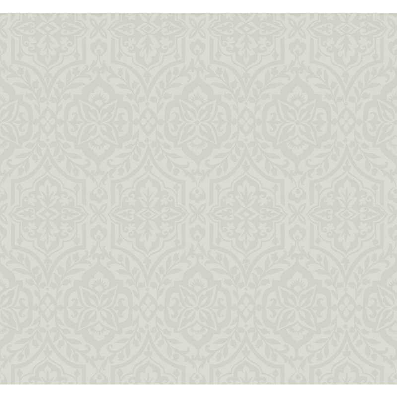 Catherdral 27' L x 27" W Wallpaper Roll, Grey