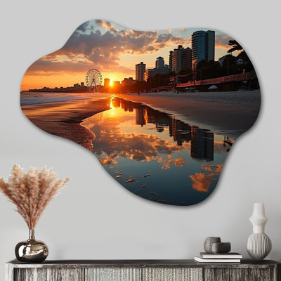 Myrtle Beach South II - Cloud Coastal Beach Metal Wall Decor, Asymmetrical Metal Wall Sculpture Print