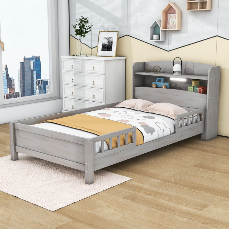 Incera Low Profile Standard Bed, Twin, Antique Gray