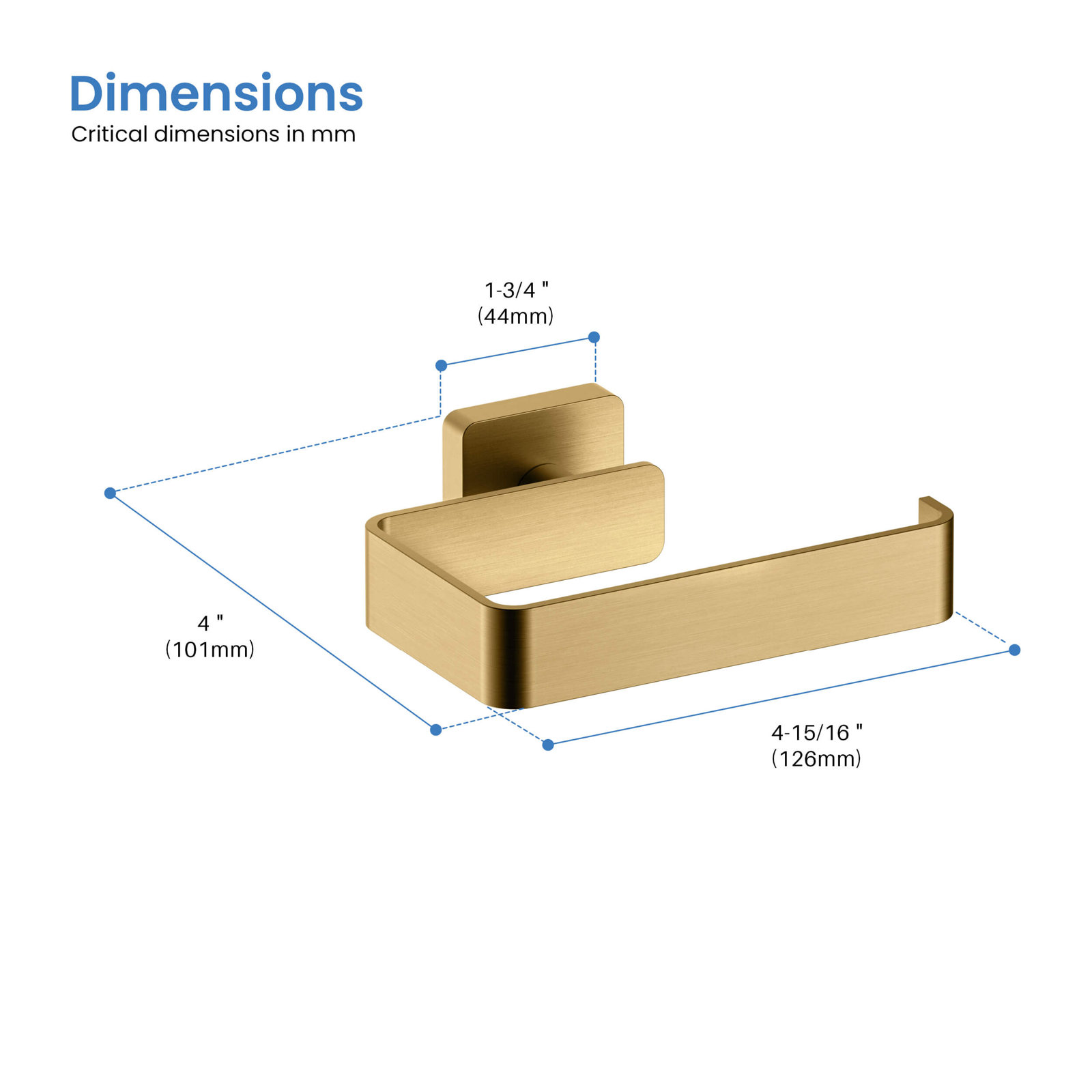 Blaze Toilet Paper Holder, Brushed Brass