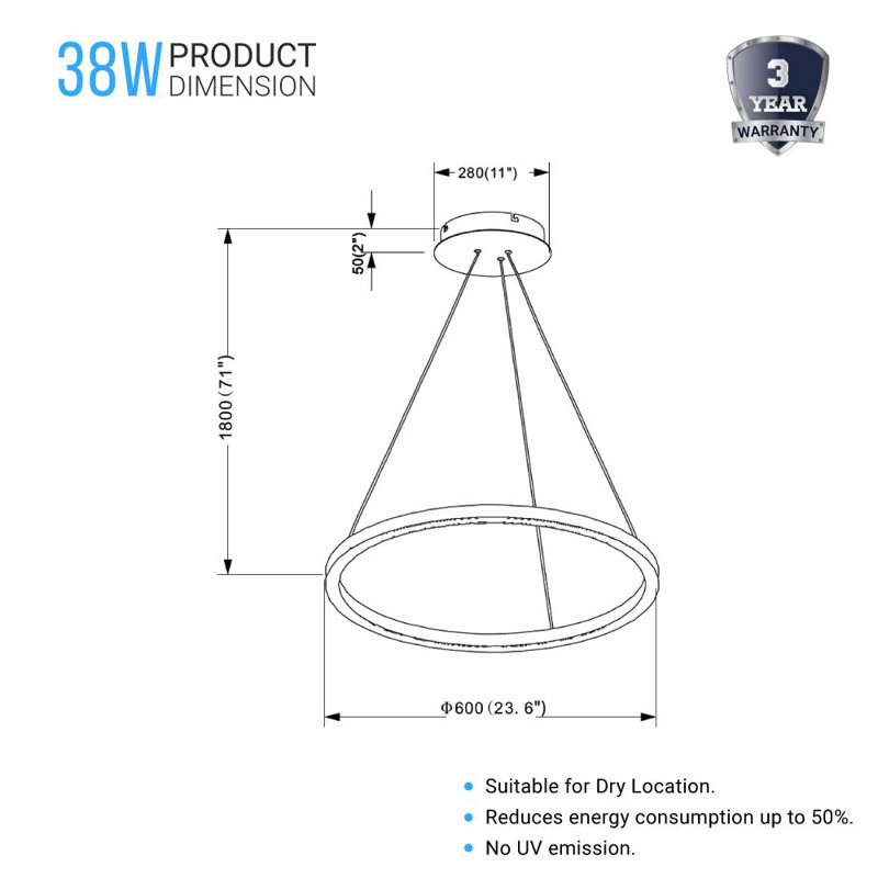 Aekjot 1 - Light LED Unique/Statement Pendant, Matte Black