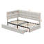 Upholstered Twin Size Daybed With Storage 2 Drawers And LED Lights-113969895
