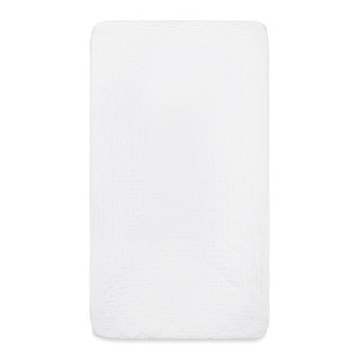 Plain White Quilted Muslin Changing Pad Cover