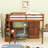 Full-Size Loft Bed with Integrated Desk, Wardrobe, and USB Charging Station-855424705