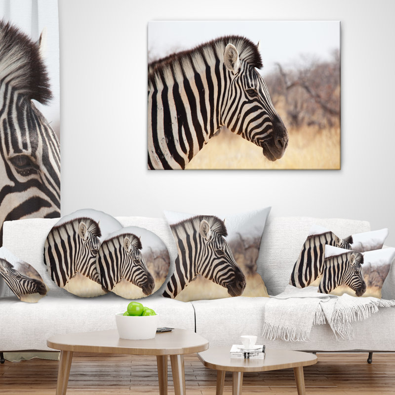 Magnifique zèbre dans la forêt - coussin à imprimé animal, Rectangulaire, 12 po x 20 po