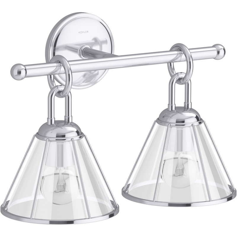 Terret 15½-In Two-Light Sconce, Polished Chrome