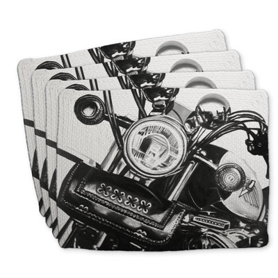 Realistic Motorcycle Braided Polyester Placemats - Set of 4