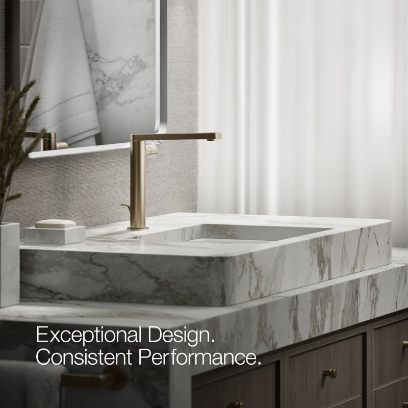 Single-Handle Bathroom Faucet with Drain Assembly, Vibrant Brushed Bronze