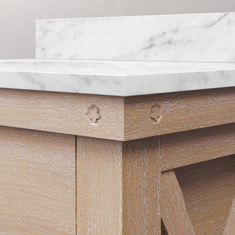 Jessen 30'' W Single Vanity, Rustic Sienna, Carrara White