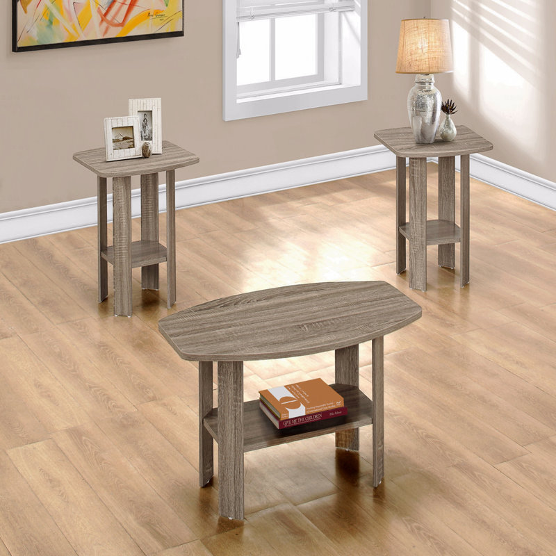Ensemble de table, ensemble 3 pièces, café, bout, côté, accent, stratifié, transitionnel, Marron clair
