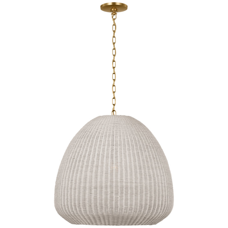 Kokomo 1 - Light Pendant by Chapman & Myers, Antique-Burnished Brass, Chalk