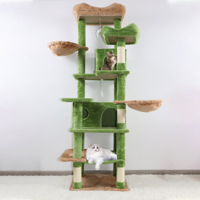 68 Inch Multi-Level Large Cat Tree with Hammocks and Scratching Posts
