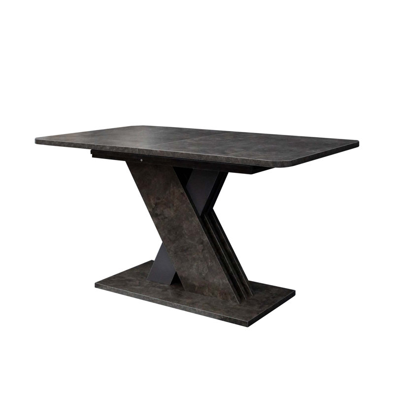 Multifunctional Extendable Dining Table with X-Shaped Base, Black