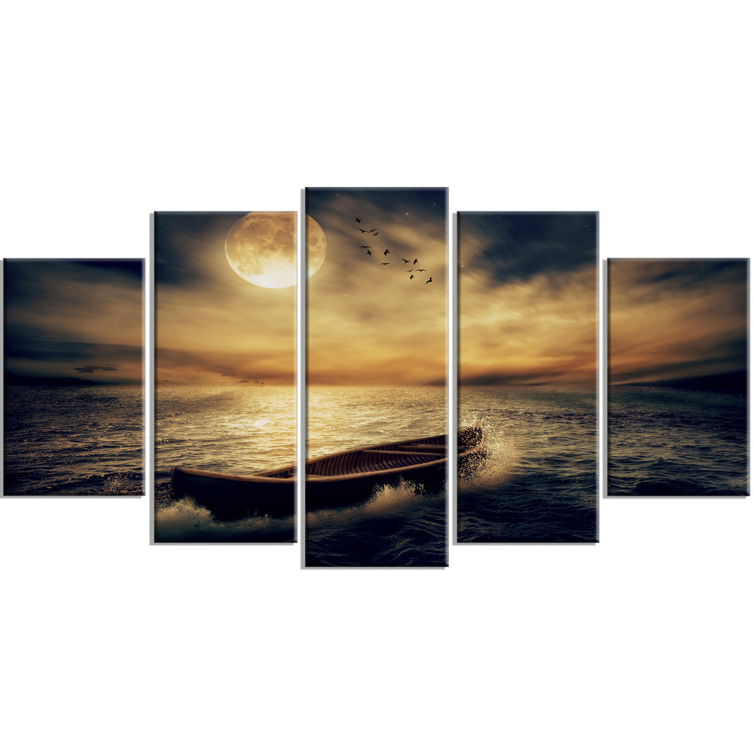 " Middle Of Ocean After Storm " 5 - Pieces Design Art