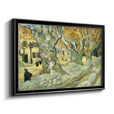 The Large Plane Trees (Road Menders at Saint-Rémy)-Vincent van Gogh-Framed Gallery Wrapped Canvas-1889