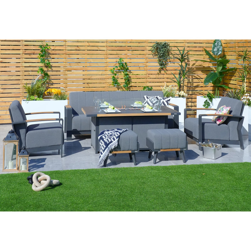 Ledjona 5 - Person Patio Conversation Set with Cushions