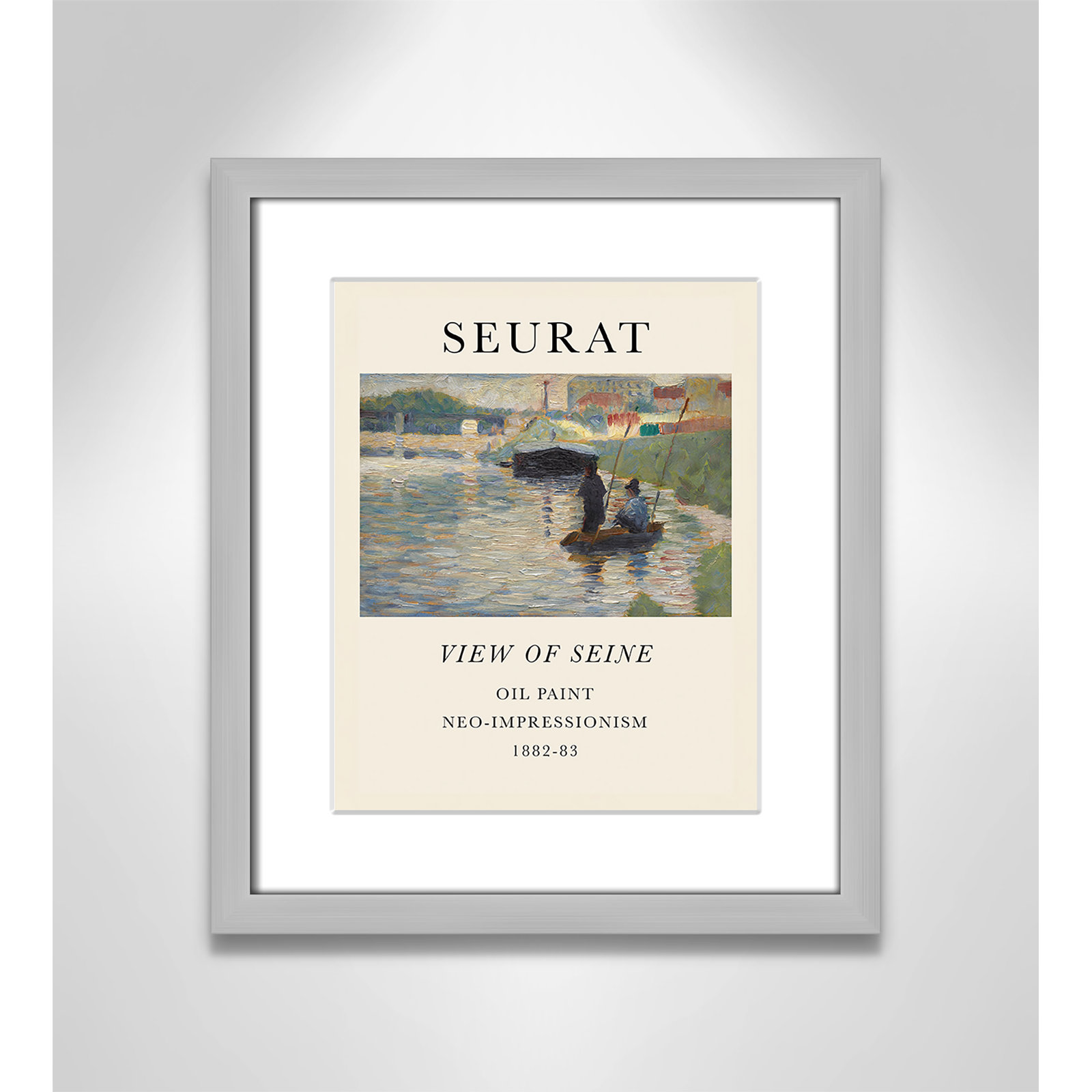 Old Masters Collection "View of Seine" Print, Yes, 15" H x 13" W x 1.25" D, Silver Single Picture Frame