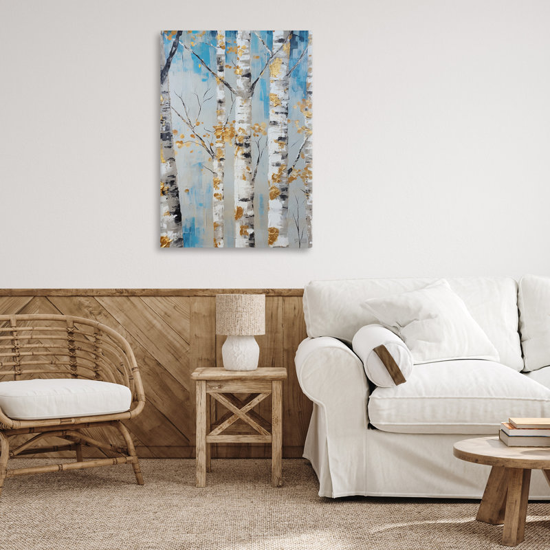 "Birch Trees Foliage", art mural par Roozbeh Bahramali, H 36 po x l 24 po