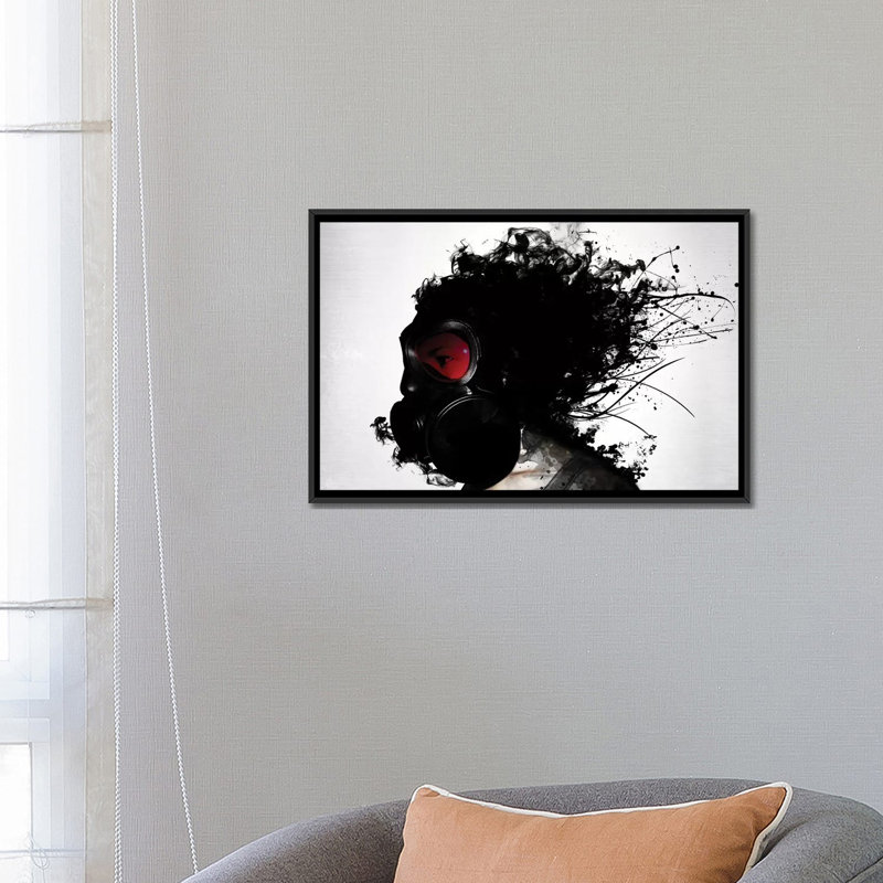 «Ghost Warrior», impression sur toile, H 18 po x l 26 po x P 1,5 po, Toile avec cadre noir, Pas de tapis