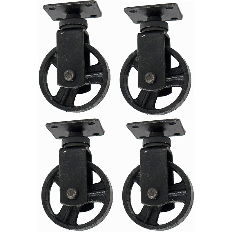 Roue en fonte, H 5,3 po x l 4 po x P 2 po