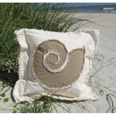 Coussin 100% coton Coastal Frayed Nautilus