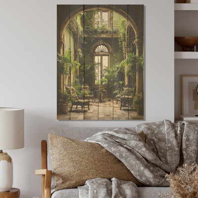 «Cuba Colonail Charm Oasis - Cuba paysage, art mural sur bois de pin naturel