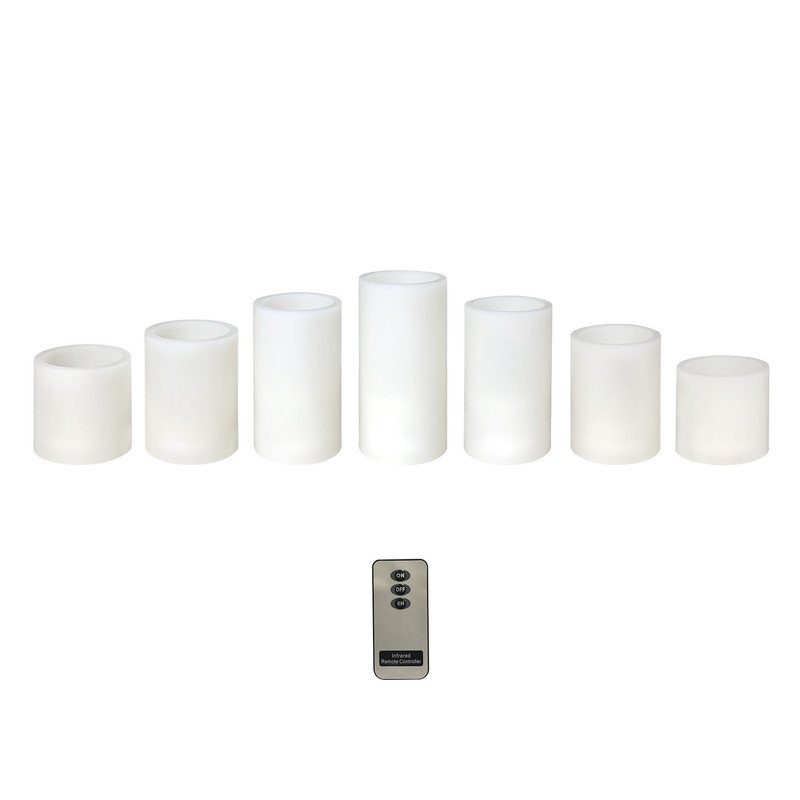 Ensemble de 7 bougies en cire sans flamme à DEL