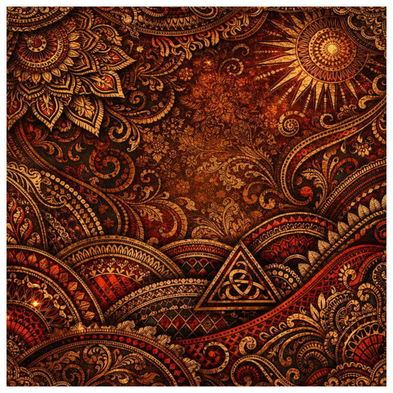 Coussins décoratifs à double face à motif ornemental complexe, 26 x 26 pouces