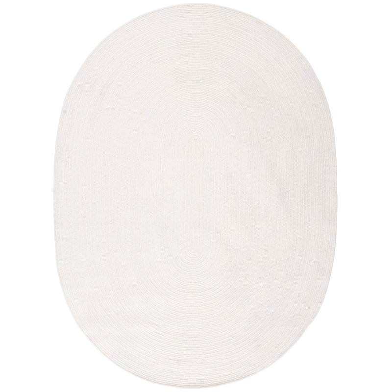 Conn Hand Woven 0.6 Wool, 0.4 Cotton Solid Color Rug, Oval 8' x 10'