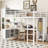Metal Loft Bed with Wardrobe And L-shaped Desk, Loft Bed with Storage Cubes and Shelves, Heavy Duty Loft Bed for Kids Teens Adults-513282477-519648111