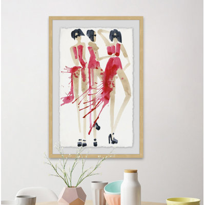 « vogue rouge », reproduction de peinture à l’acrylique encadrée