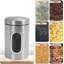  MantraRaj Stainless Steel Round Canister Clear Window and Multi Food Storage Jars 3 Jars Set