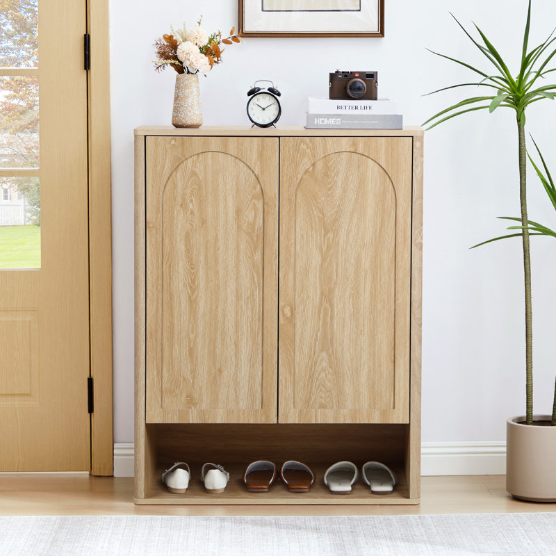 15 Pair Shoe Storage Cabinet, Natural