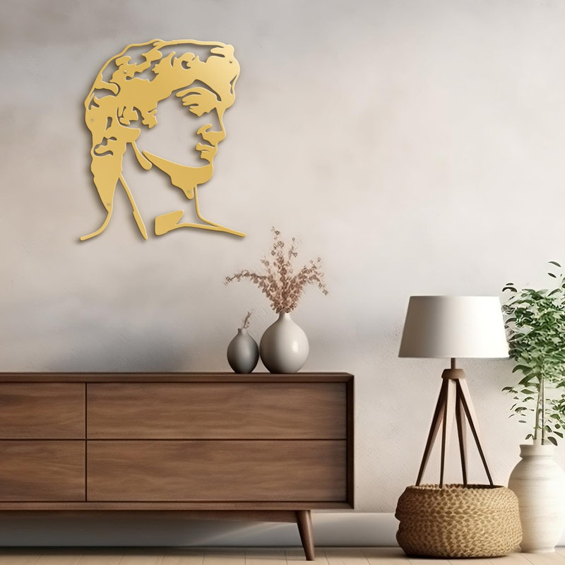 Décoration murale en métal, H 24 po x l 24 po x P 0,05 po, Or