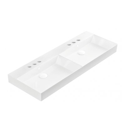 WS Bath Collections Energy 17.9'' White Ceramic Rectangular Bathroom Sink with Overflow