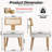 Linen Rattan Solid Wood Side Dining Chairs