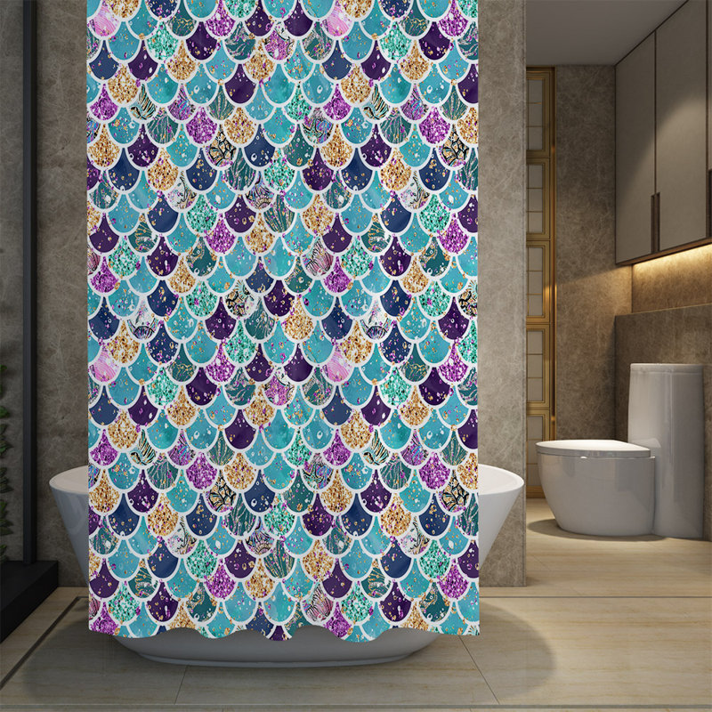 Rideau de douche simple à motif géométrique Azu, H 83 po x l 70 po