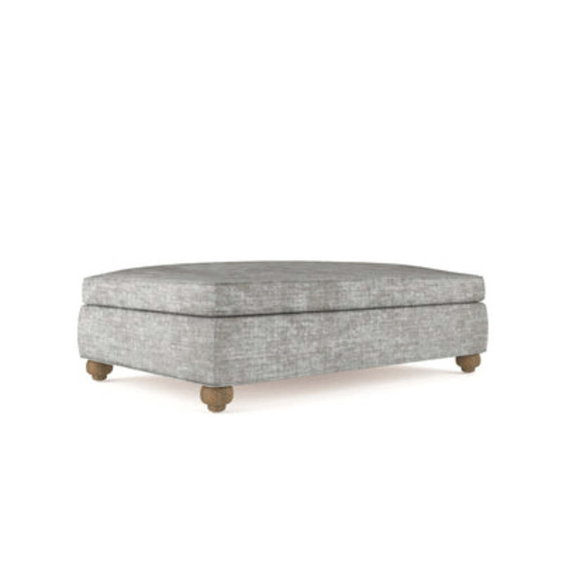 Repose-pieds de table Leroy, Velours moelleux trainée argentée, Patiné