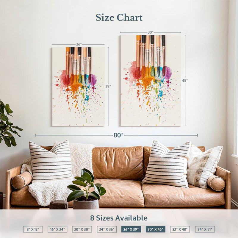 Senne Rainbow Brushes, 39" H x 26" W