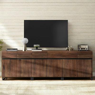 Modern 3-In-1 TV Stand For Tvs Up To 100 Inches, Entertainment Center TV Console With Adjustable Shelves And Metal Base For Living Room And Bedroom, B by Latitude Run
